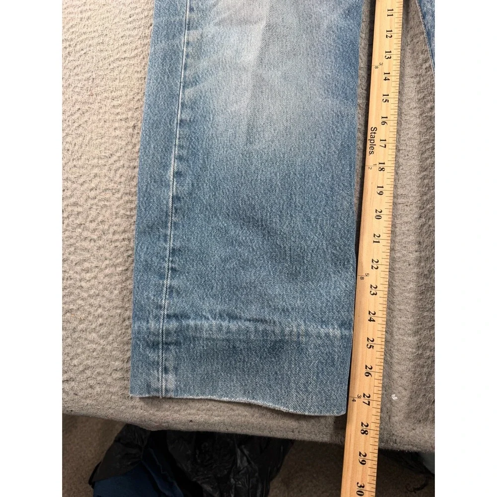 Levi's 501 Jeans Men's 42x28 Blue Denim Pocket Distressed High Rise Straight Leg